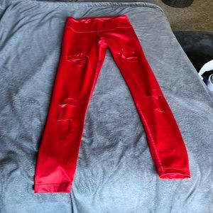 Zumba red slashed leggings!  Size Small or “Spicy”. Perfect condition!